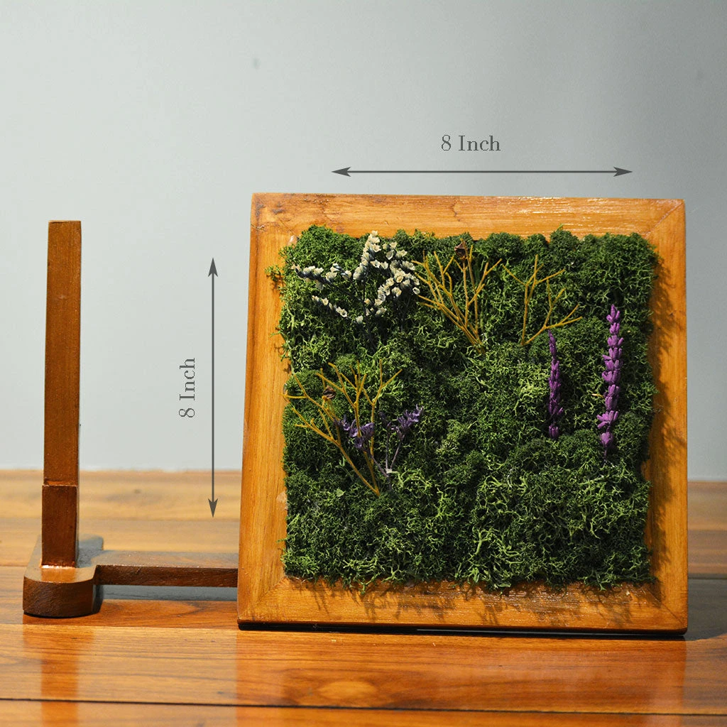 Wily Magenta Tabletop Preserved Moss Frame With Stand 3 Wily Magenta Tabletop Preserved Moss Frame With Stand - Image 3