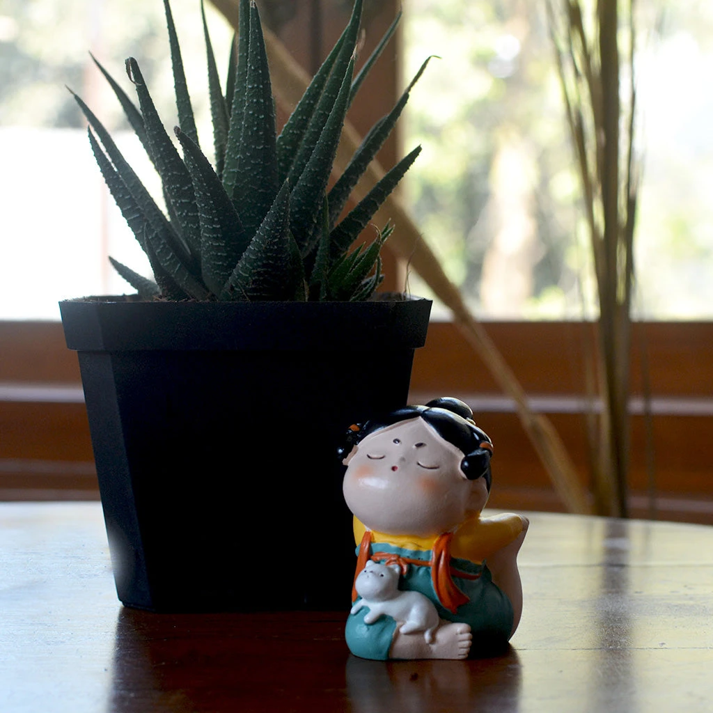 Miniature Yoga Woman With Cat – Peaceful Resin Decor For Any Space 3 Miniature Yoga Woman With Cat – Peaceful Resin Decor For Any Space - Image 3