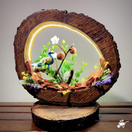 A Peacock's Call LED Decor With Stand Zen Garden