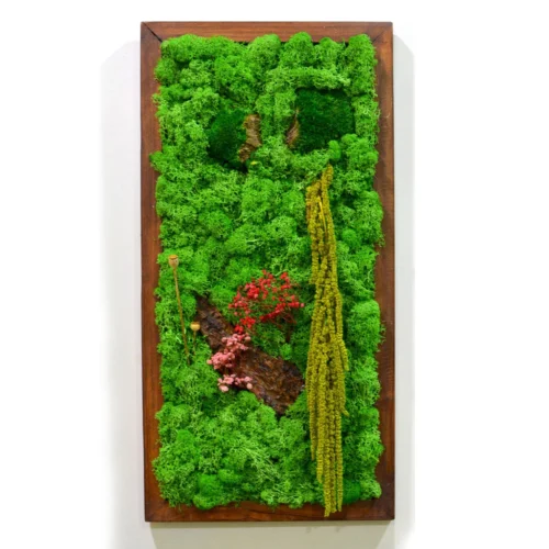 A Splash Of Wild Preserved Moss Frame With Dark Wood -Plant Life Decor Shop a splash of wild 1