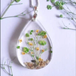 Aquatic Terrarium Real Dried Flower Necklace / Set