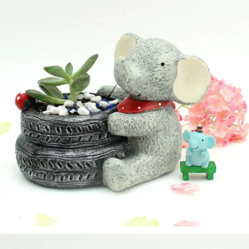 Baby Elephant Resin Succulent Pot