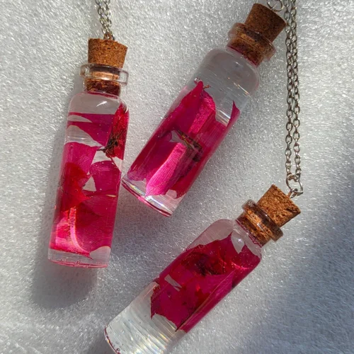 Bougainvillea Vial Real Dried Flower Necklace -Plant Life Decor Shop bougainvillea vial 3