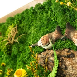 Bulbul's Call Preserved Moss Frame With Dark Wood -Plant Life Decor Shop bubul call 3