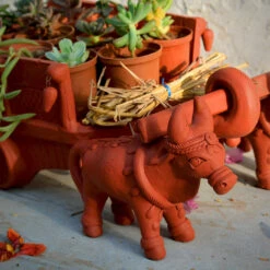 Bullock Cart Pot Stand 10 Bullock Cart Pot Stand -Plant Life Decor Shop bullock stand 2
