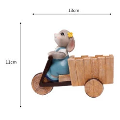 Bunny Riding Cycle Resin Succulent Pot -Plant Life Decor Shop bunny riding cycle 4