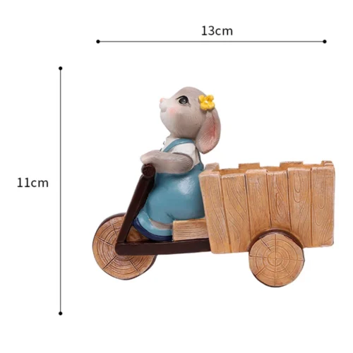 Bunny Riding Cycle Resin Succulent Pot -Plant Life Decor Shop bunny riding cycle 4