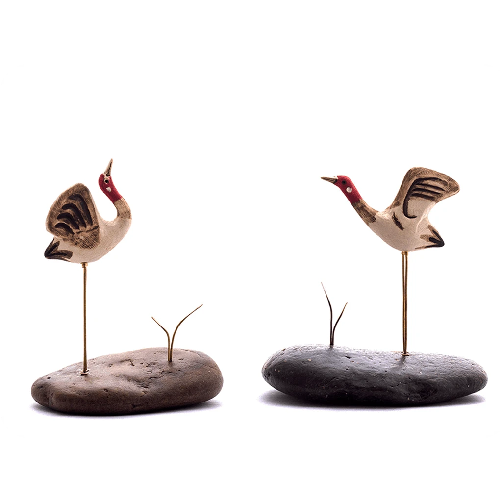 Pebble Decor - Sarus Crane (Pair) 2 Pebble Decor - Sarus Crane (Pair) - Image 2