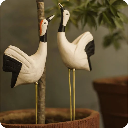 Plant Poker Sarus Crane - Garden Stick (Pair) -Plant Life Decor Shop cc pp sc 2