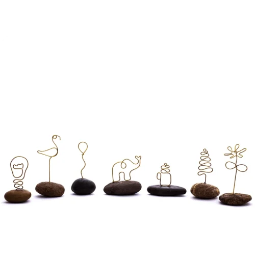 Pebble Paper Weight - Brass Bends