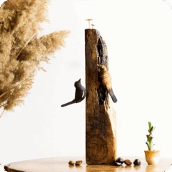 Exotic Indian Robin Wooden Base Table Tops -Plant Life Decor Shop cc tt ir 6