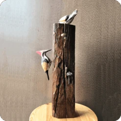 Exotic Woodpecker Wooden Base Table Tops -Plant Life Decor Shop cc ttw wp2 1