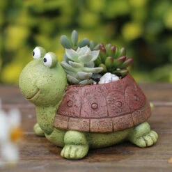 Cute Tortoise Resin Succulent Pot -Plant Life Decor Shop cute tortoise resin succulent pot 2