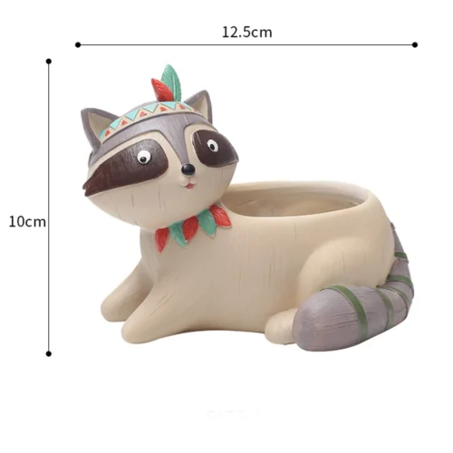 Cute Tribal Raccoon Succulent Pot -Plant Life Decor Shop cute tribal raccoon 4