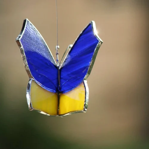 Suncatcher 3D Butterflies -Plant Life Decor Shop darkblue yellow