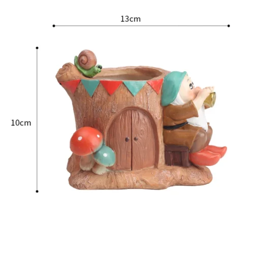 Dwarf Playing Music Resin Succulent Pot -Plant Life Decor Shop dwarf playing music 2