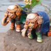 Set Of 2 Decorative Terracotta Elephants Decor