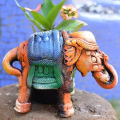 Set Of 2 Decorative Terracotta Elephants Decor -Plant Life Decor Shop elephant3