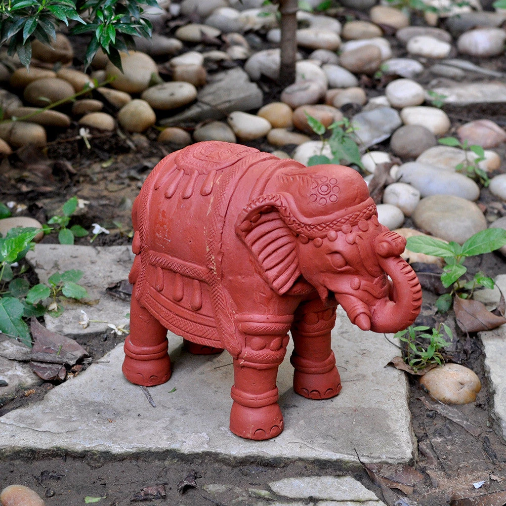 Decorative Terracotta Elephant Small Decor 2 Decorative Terracotta Elephant Small Decor - Image 2