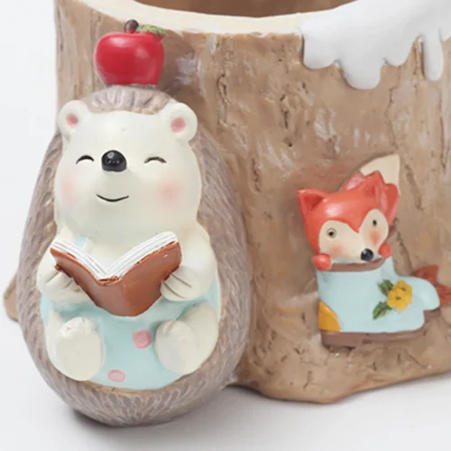Fat Hedgehog Reading Stories Resin Succulent Pot -Plant Life Decor Shop fat hedgehog Reading Story 3