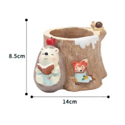 Fat Hedgehog Reading Stories Resin Succulent Pot -Plant Life Decor Shop fat hedgehog Reading Story 4