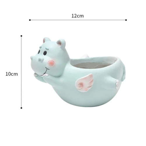 Cute Flying Hippo Resin Succulent Pot -Plant Life Decor Shop flying hippo 3