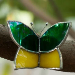 Wrap Around Glass Butterflies -Plant Life Decor Shop greenyellow