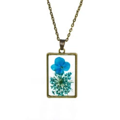 Gust Of Blue Real Dried Flower Necklace -Plant Life Decor Shop gust of blue 4