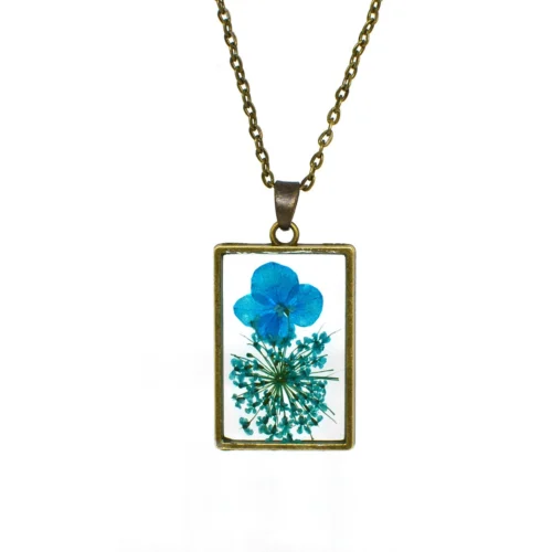 Gust Of Blue Real Dried Flower Necklace -Plant Life Decor Shop gust of blue 4