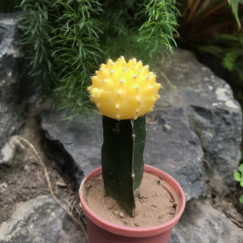 Grafted Yellow Moon Cactus Plant 2 Grafted Yellow Moon Cactus Plant - Image 2