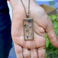 Lavender Sprig Real Dried Flower Necklace 8 Lavender Sprig Real Dried Flower Necklace -Plant Life Decor Shop lavender sprig necklace 3