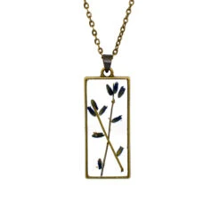 Lavender Sprig Real Dried Flower Necklace 9 Lavender Sprig Real Dried Flower Necklace -Plant Life Decor Shop lavender sprig necklace 4