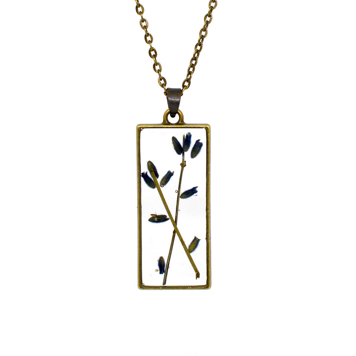 Lavender Sprig Real Dried Flower Necklace 5 Lavender Sprig Real Dried Flower Necklace - Image 5