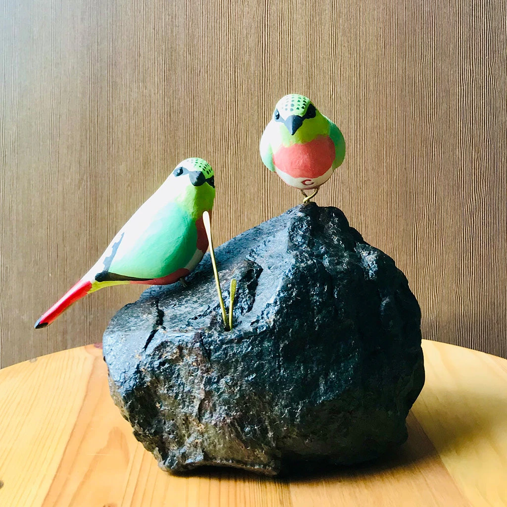 Exotic Firetailed Myzornis Stone Base Table Tops 2 Exotic Firetailed Myzornis Stone Base Table Tops - Image 2