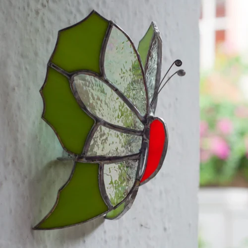 Wall Butterfly Tea Light Holder 14 Wall Butterfly Tea Light Holder -Plant Life Decor Shop orange green 1