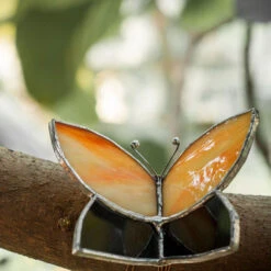 Wrap Around Glass Butterflies -Plant Life Decor Shop peachblack