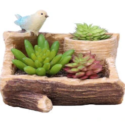 Perched Bird In Garden Resin Succulent Pot -Plant Life Decor Shop perched bird in garden 3
