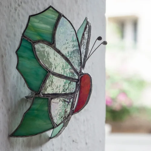 Wall Butterfly Tea Light Holder 15 Wall Butterfly Tea Light Holder -Plant Life Decor Shop red green 1