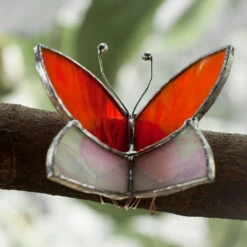 Wrap Around Glass Butterflies -Plant Life Decor Shop redwhite