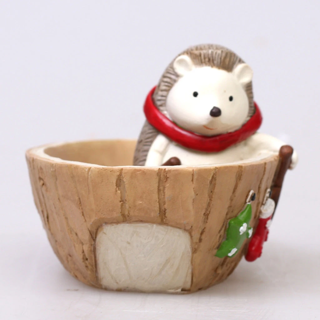 Hedgehog Rowing Boat Resin Succulent Pot 4 Hedgehog Rowing Boat Resin Succulent Pot - Image 4