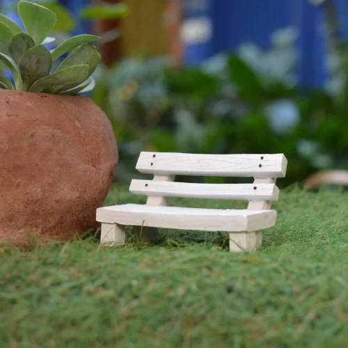 Miniature Rustic Park Bench Decor -Plant Life Decor Shop rustic bench 3