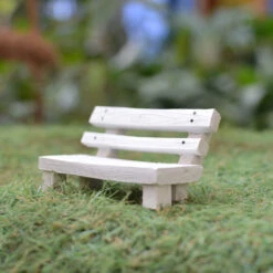 Miniature Rustic Park Bench Decor -Plant Life Decor Shop rustic bench 4