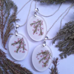 Sakura Real Dried Flower Necklace -Plant Life Decor Shop sakura 3