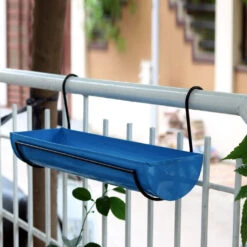 Set Of 2 Hanging Railing Pots With Stand -Plant Life Decor Shop set2 hanging railing pot 3