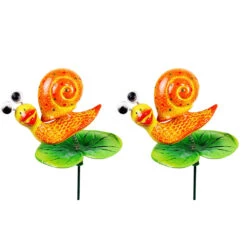 Set Of 2 Snail Garden Sticks
