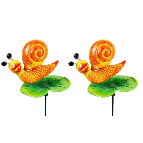 Set Of 2 Snail Garden Sticks