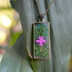 Tryst With The Greens Real Dried Flower Necklace