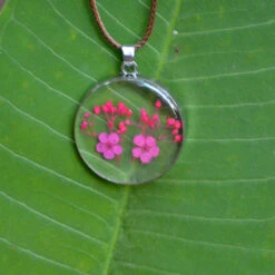 Twin Fuchsia Real Dried Flower Necklace -Plant Life Decor Shop twin fuschia 1