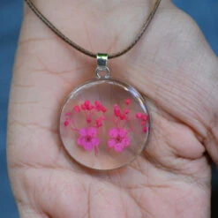 Twin Fuchsia Real Dried Flower Necklace -Plant Life Decor Shop twin fuschia 6