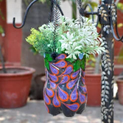 Hand-painted Flower Theme Vertical Pot